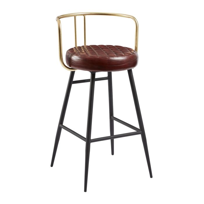 Aulenti Bar Height Cocktail Stool Claret Red 700x700