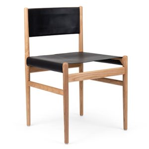 Leaf Side Chair With Leather Back