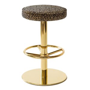 Block Counter Brass Bar Stool