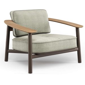 Twins Teak Upholstered Lounge Chair